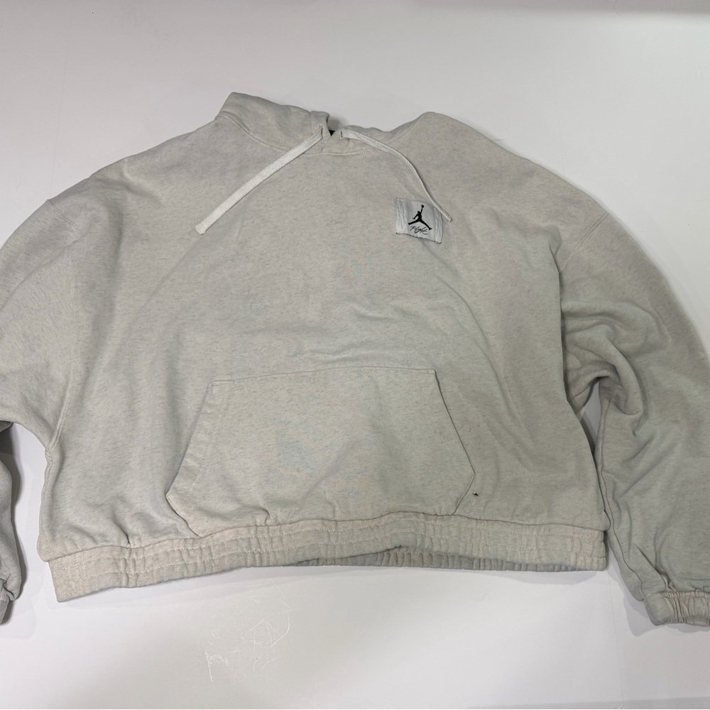 Jordan Gray Loose Fit crop Hoodie